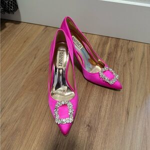 Badgley Mischka Pink Satin Stiletto Heels